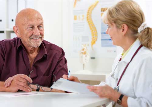 Patient with doctor
